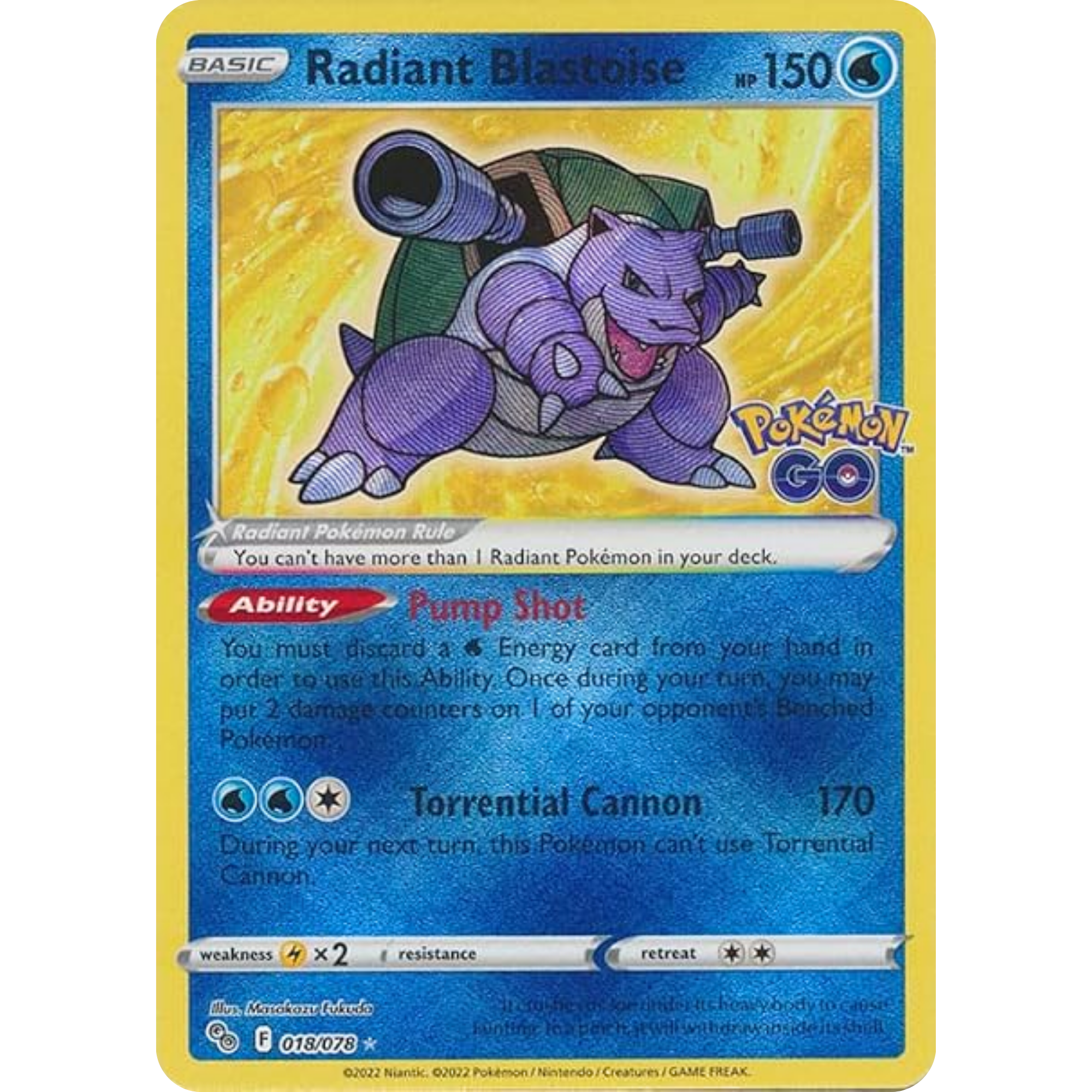 Radiant Blastoise (018/078) [Pokémon GO]