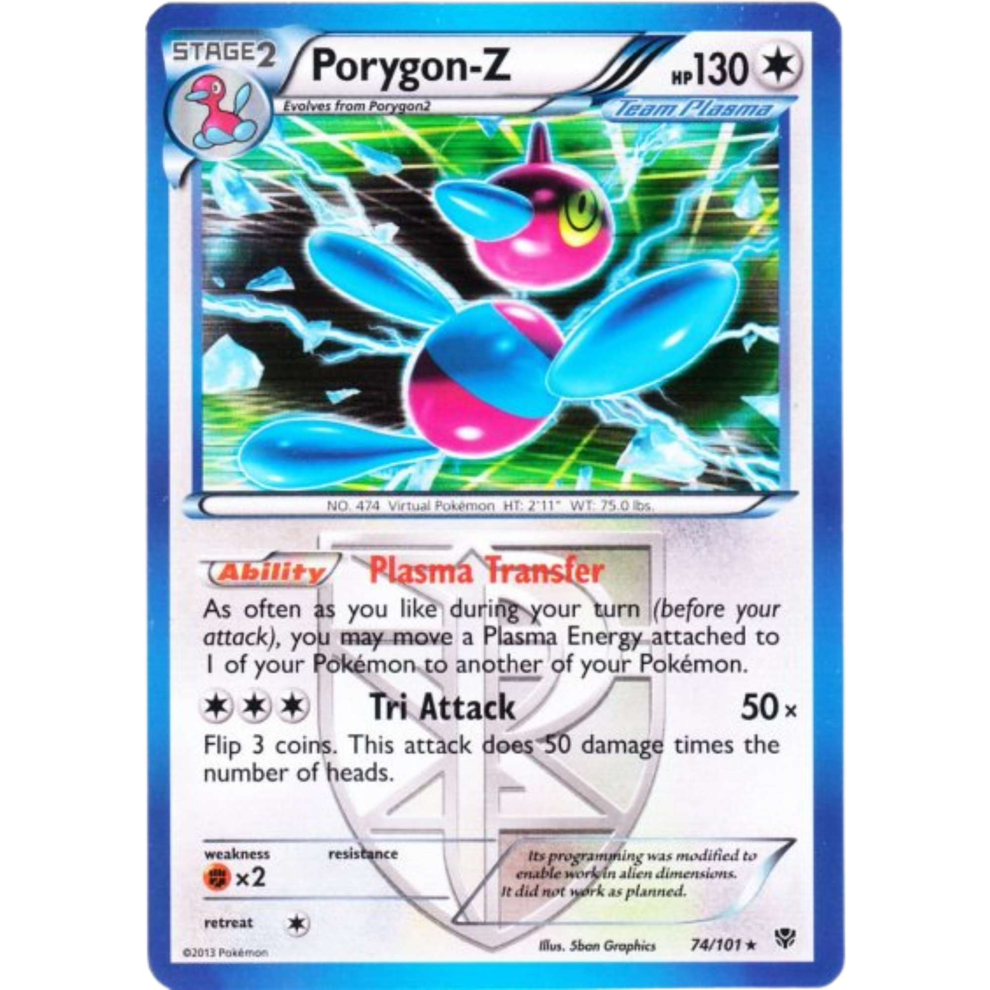 Porygon-Z Holo (74/101) [Black & White: Plasma Blast]