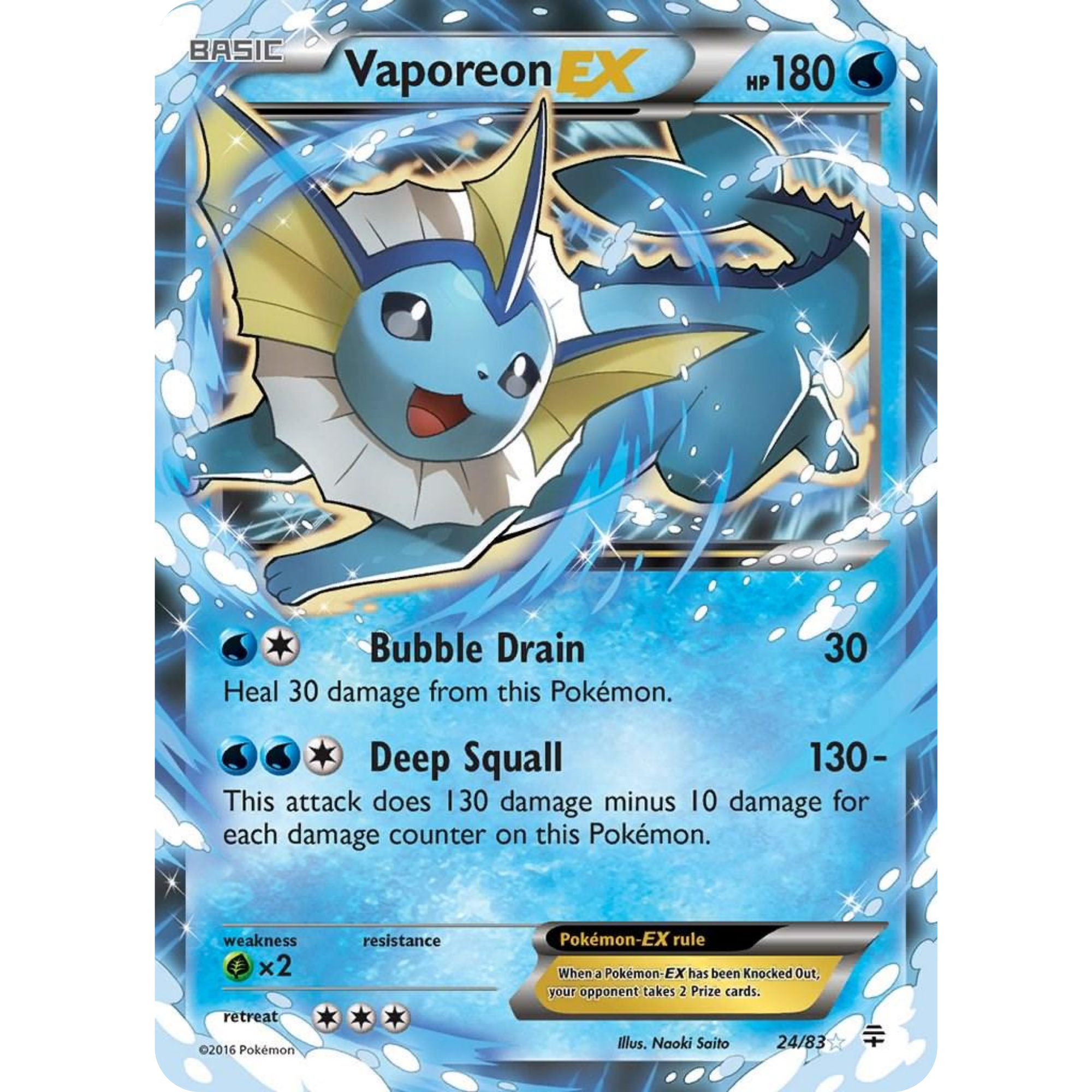 Vaporeon EX (24/83) [XY: Generations]