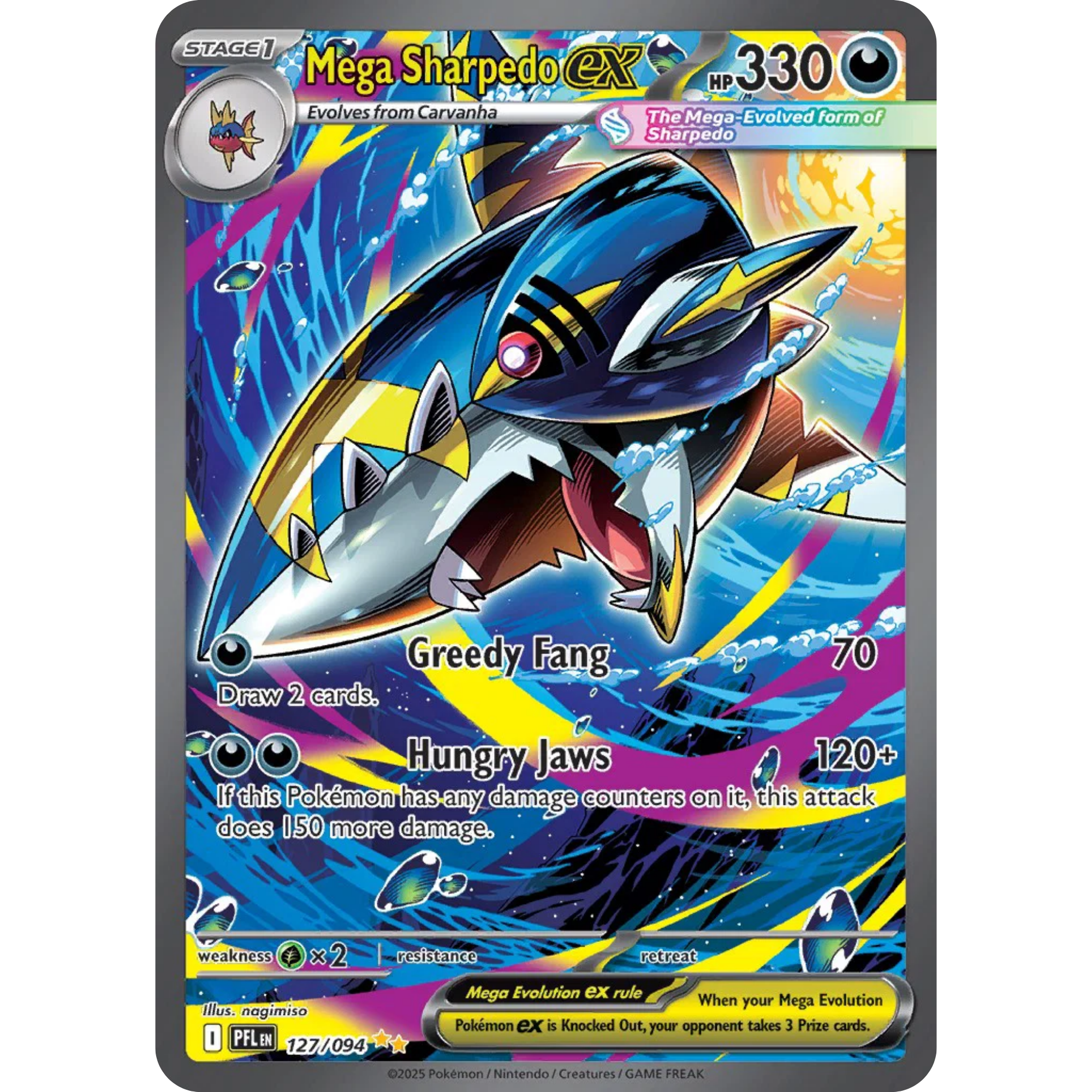 Mega Sharpedo ex (127/094) [Mega Evolution: Phantasmal Flames]