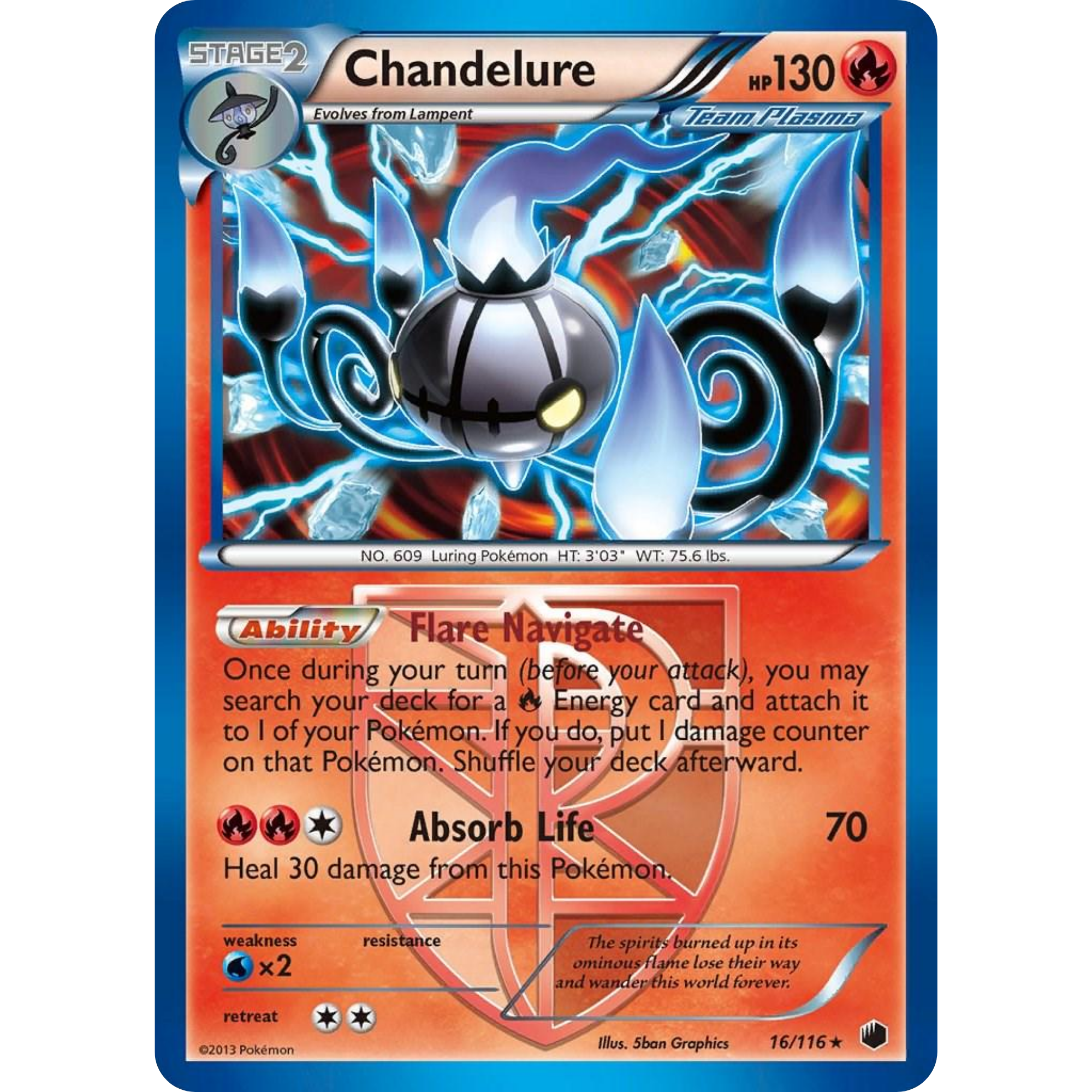 Chandelure Holo (16/116) [Black & White: Plasma Freeze]