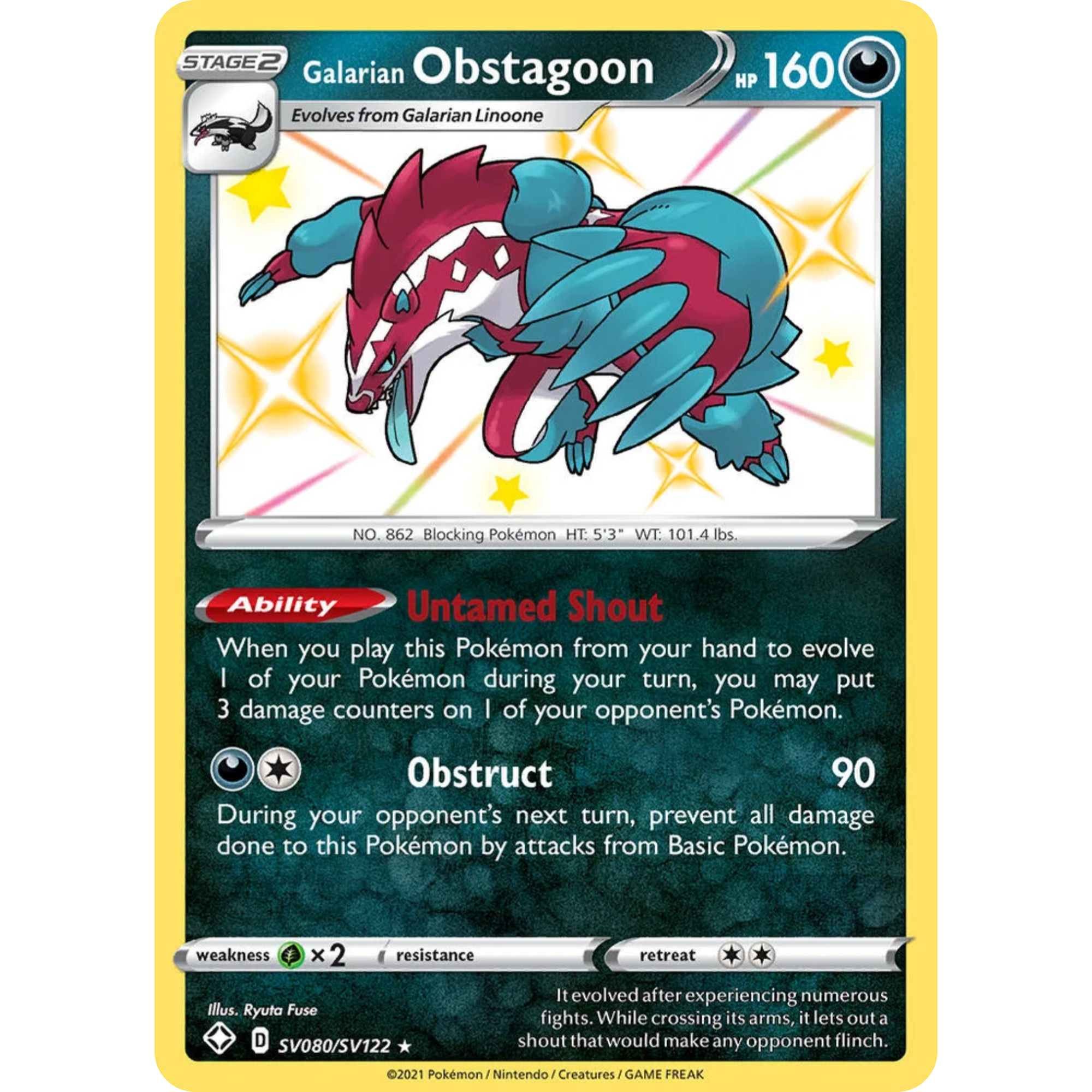 Galarian Obstagoon (SV080/SV122) [Sword & Shield: Shining Fates]