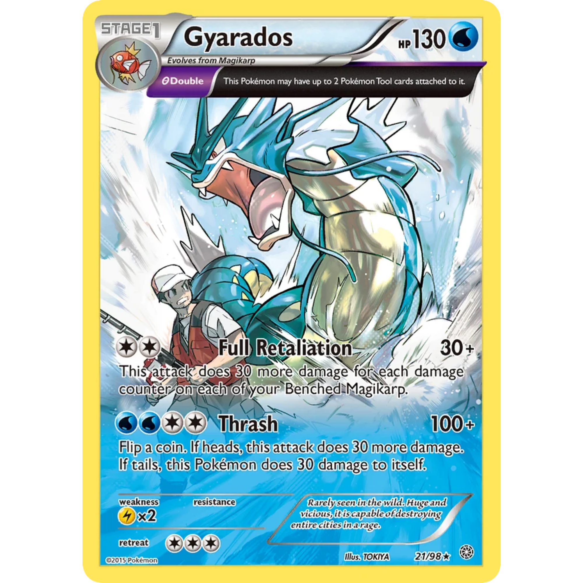 Gyarados Holo w/ Swirl (21/98) [XY: Ancient Origins]