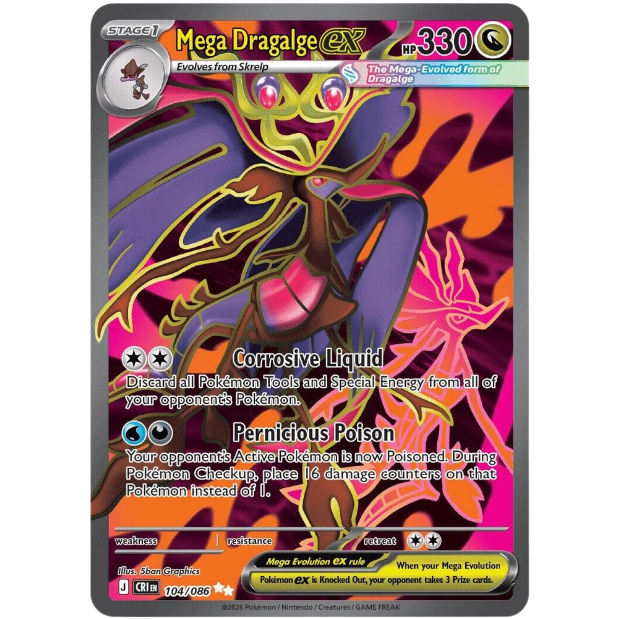 Mega Dragalge ex (104/086) [Mega Evolution: Chaos Rising]