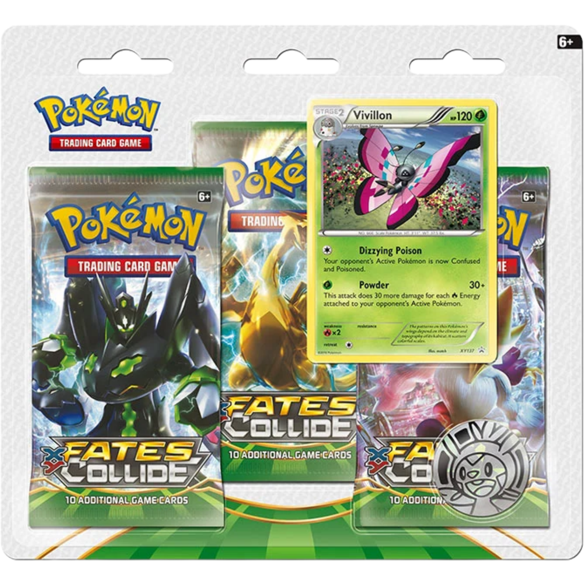 Fates Collide 3-Pack Blister - Vivillon ( XY ) Pokemon TCG