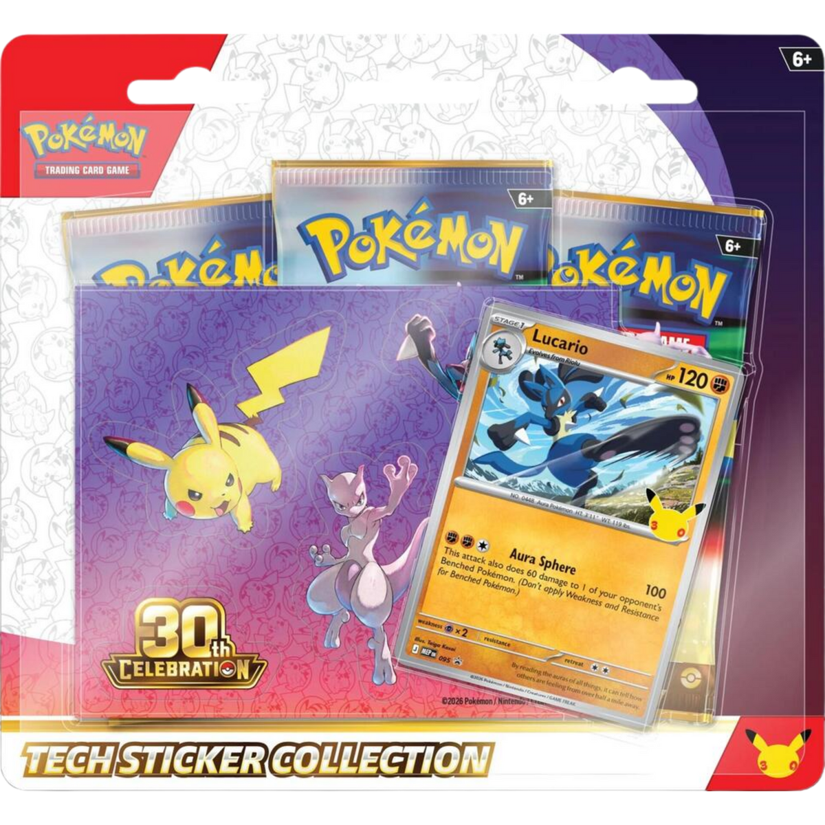 30th Celebration Tech Sticker Collection - Lucario ( 30th Anniversary ) Pokemon TCG
