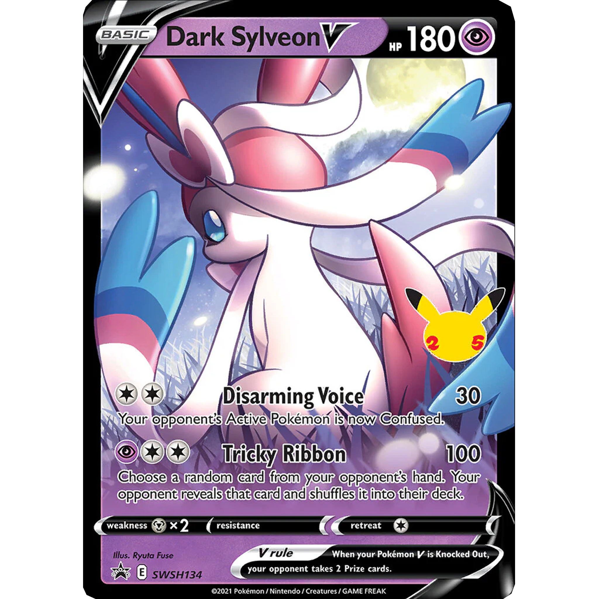 Dark Sylveon V (SWSH134) (Celebrations) [Sword & Shield: Black Star Promos]