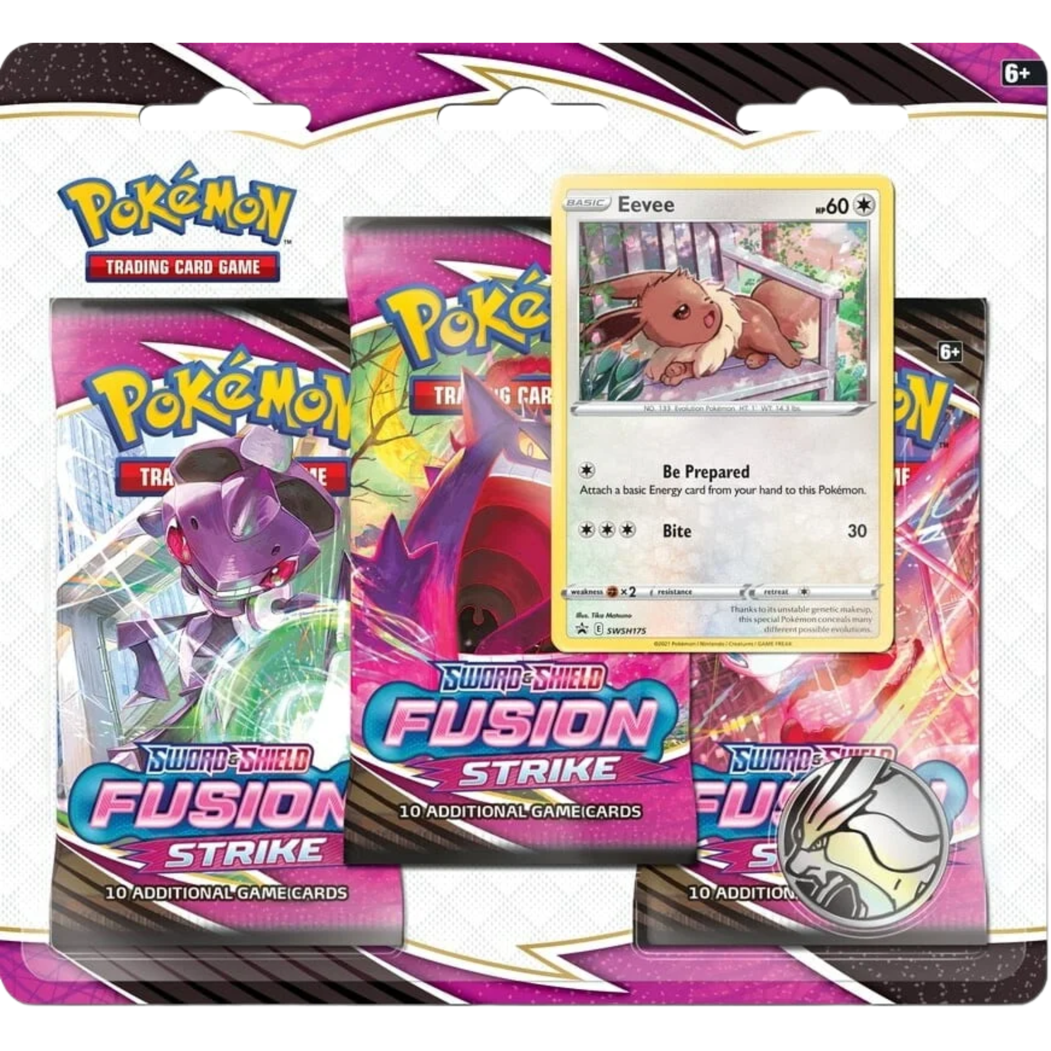 Fusion Strike 3-Pack Blister - Eevee ( Sword & Shield ) Pokemon TCG