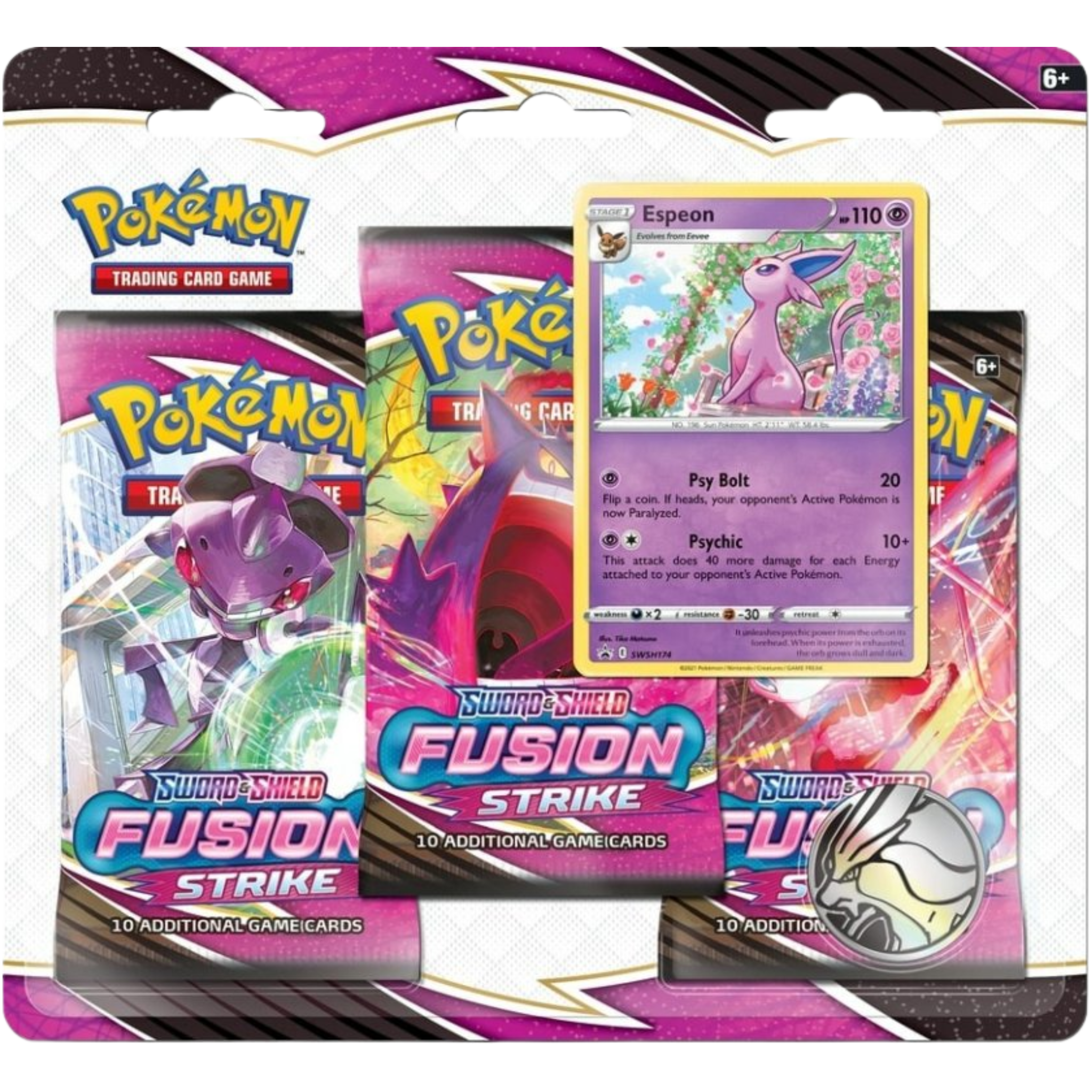 Fusion Strike 3-Pack Blister - Espeon ( Sword & Shield ) Pokemon TCG