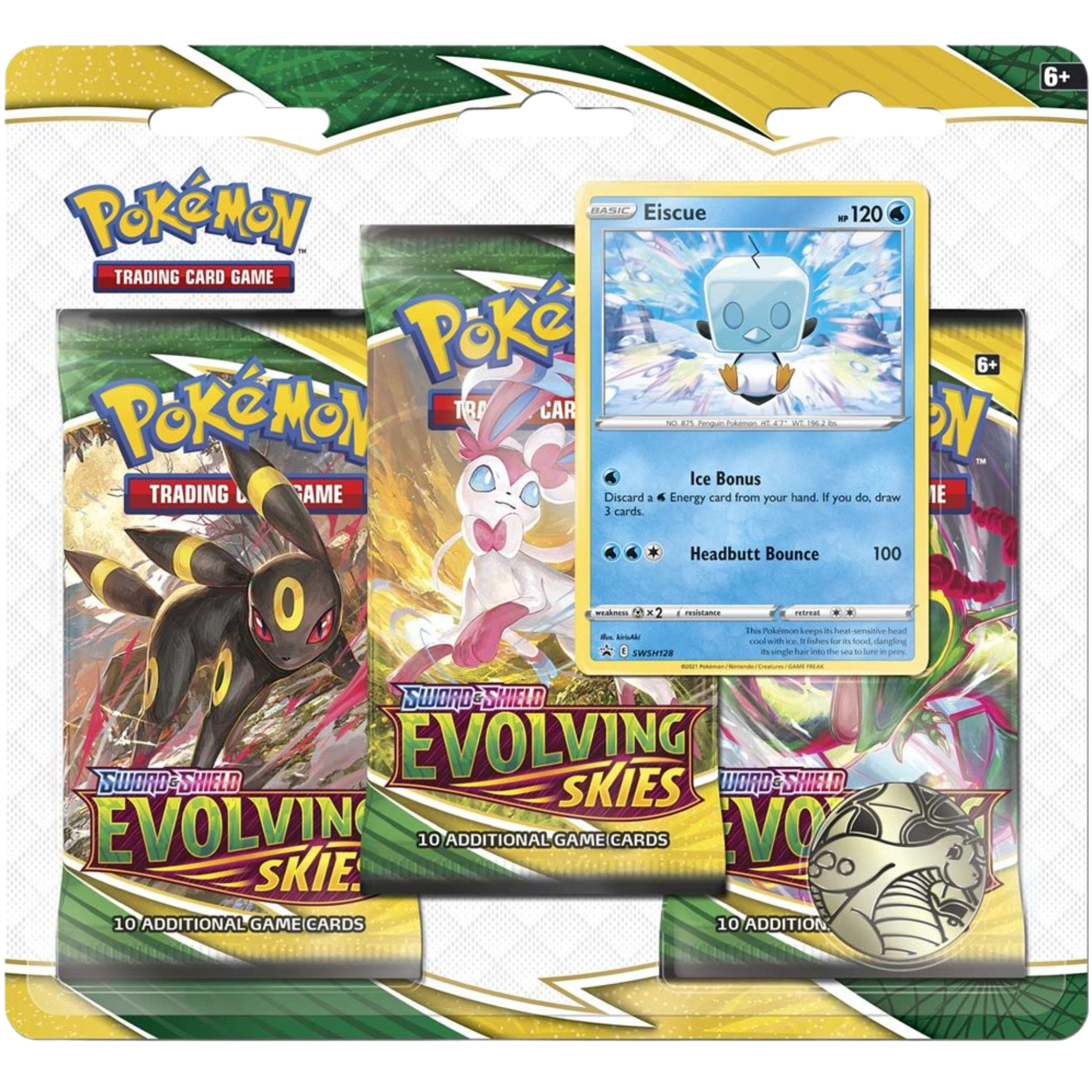 Evolving Skies 3-Pack Blister - Eiscue ( Sword & Shield ) Pokemon TCG