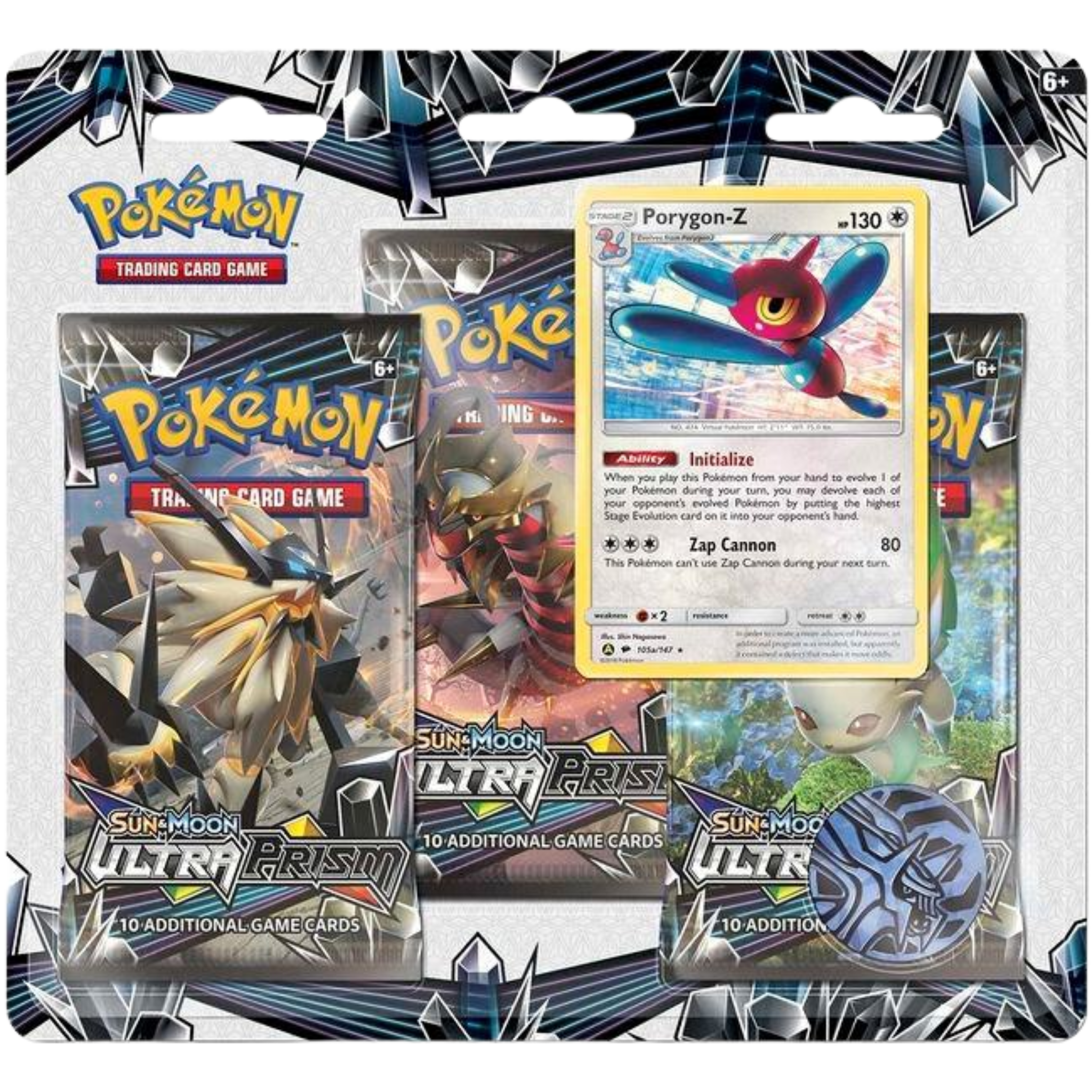 Ultra Prism 3-Pack Blister - Porygon Z ( Sun & Moon ) Pokemon TCG