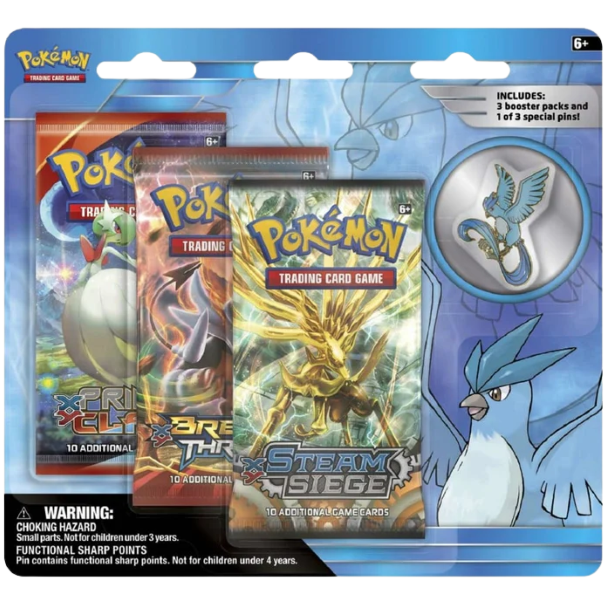 Legendary Birds Pin 3-Pack Blister - Articuno 1st Print ( XY ) Pokemon TCG