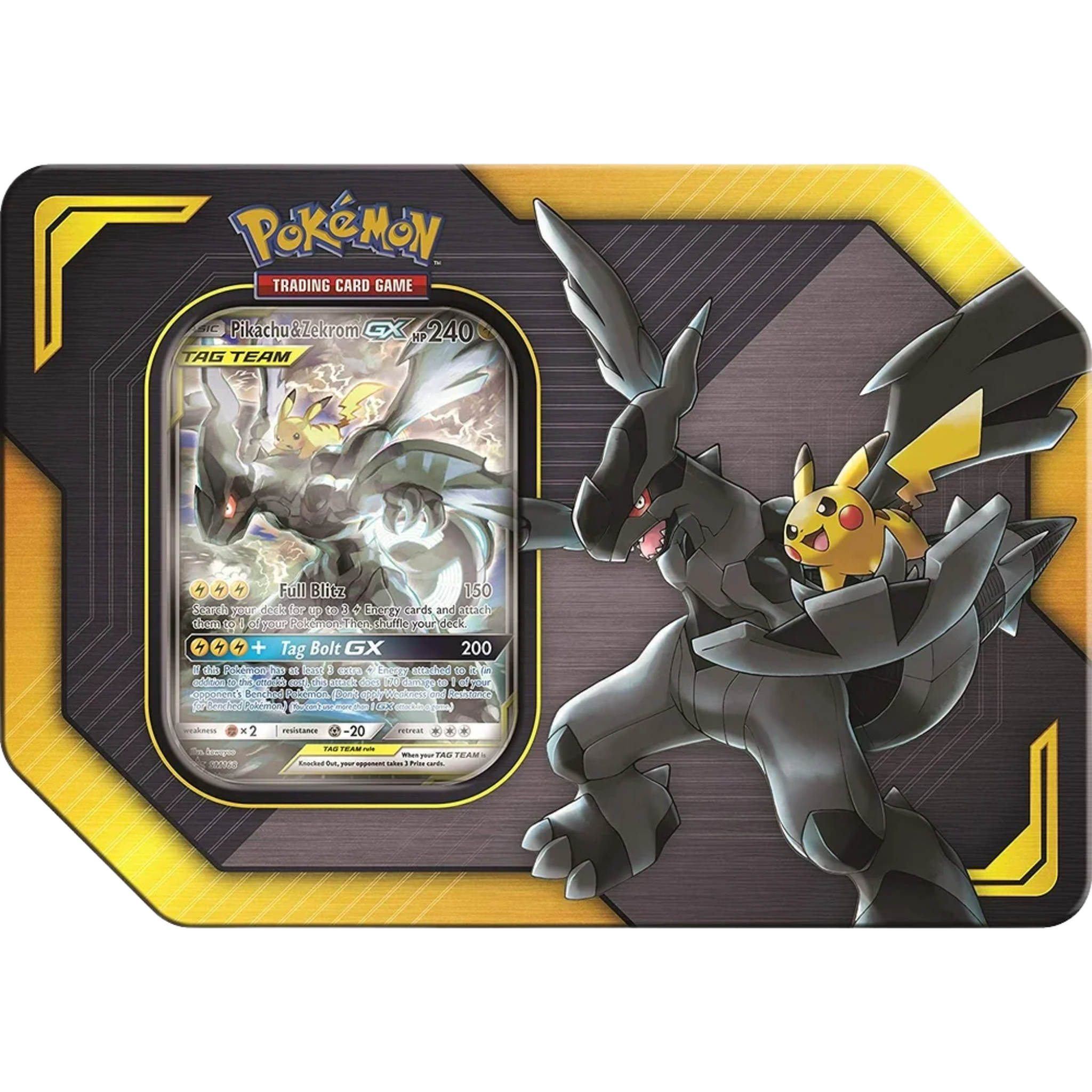 Tag Team Tin - Pikachu & Zekrom GX ( Sun & Moon ) Pokemon TCG