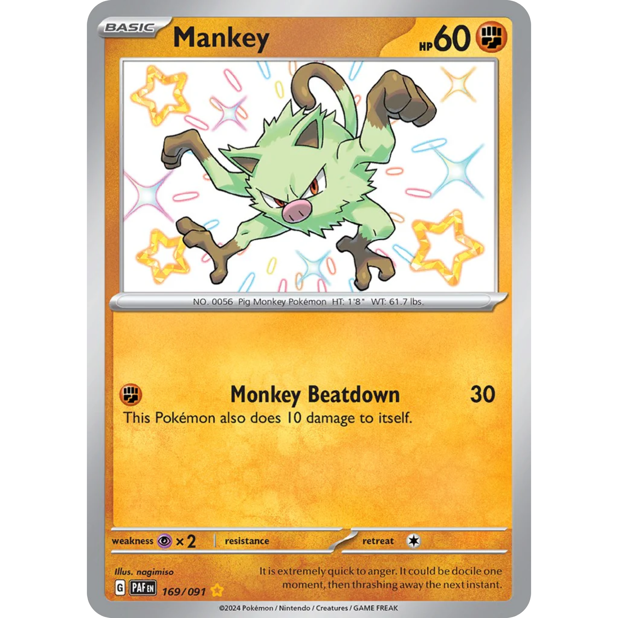 Mankey (169/091) [Scarlet & Violet: Paldean Fates]