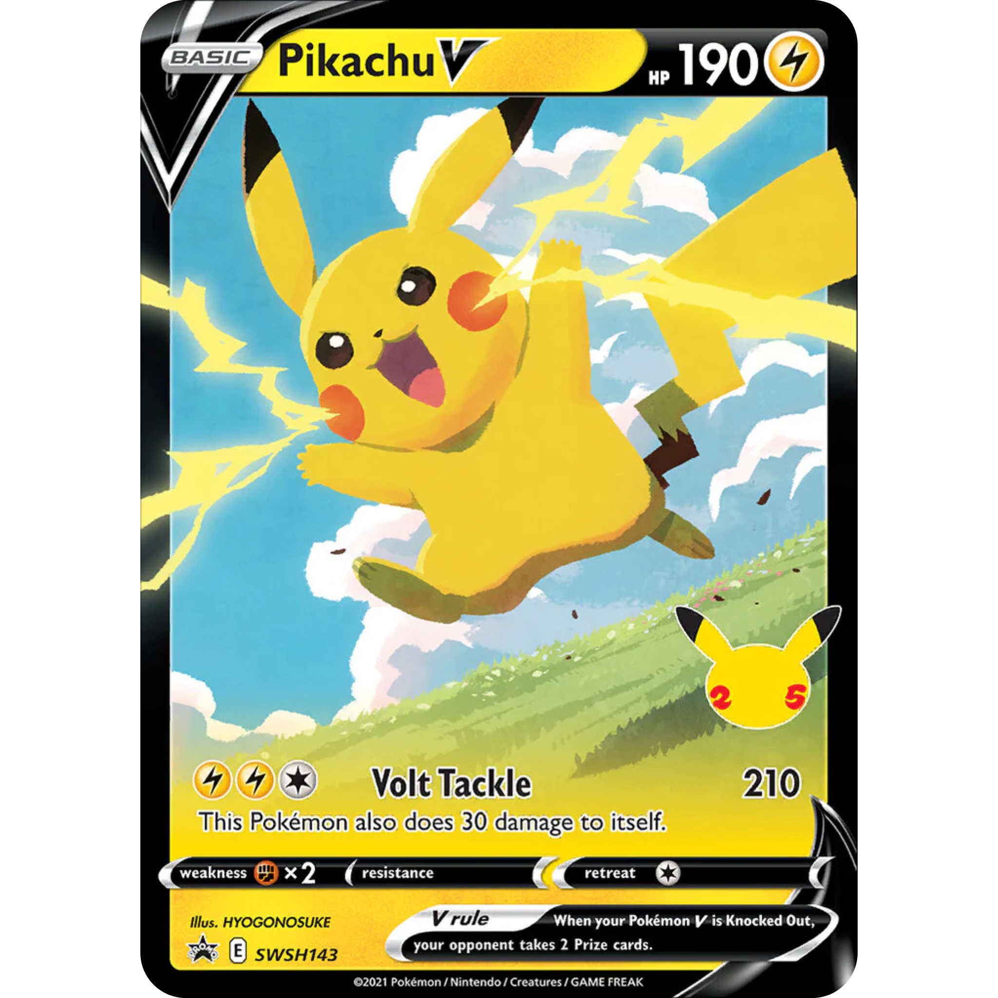 Pikachu V (SWSH143) (Celebrations) [Sword & Shield: Black Star Promos]