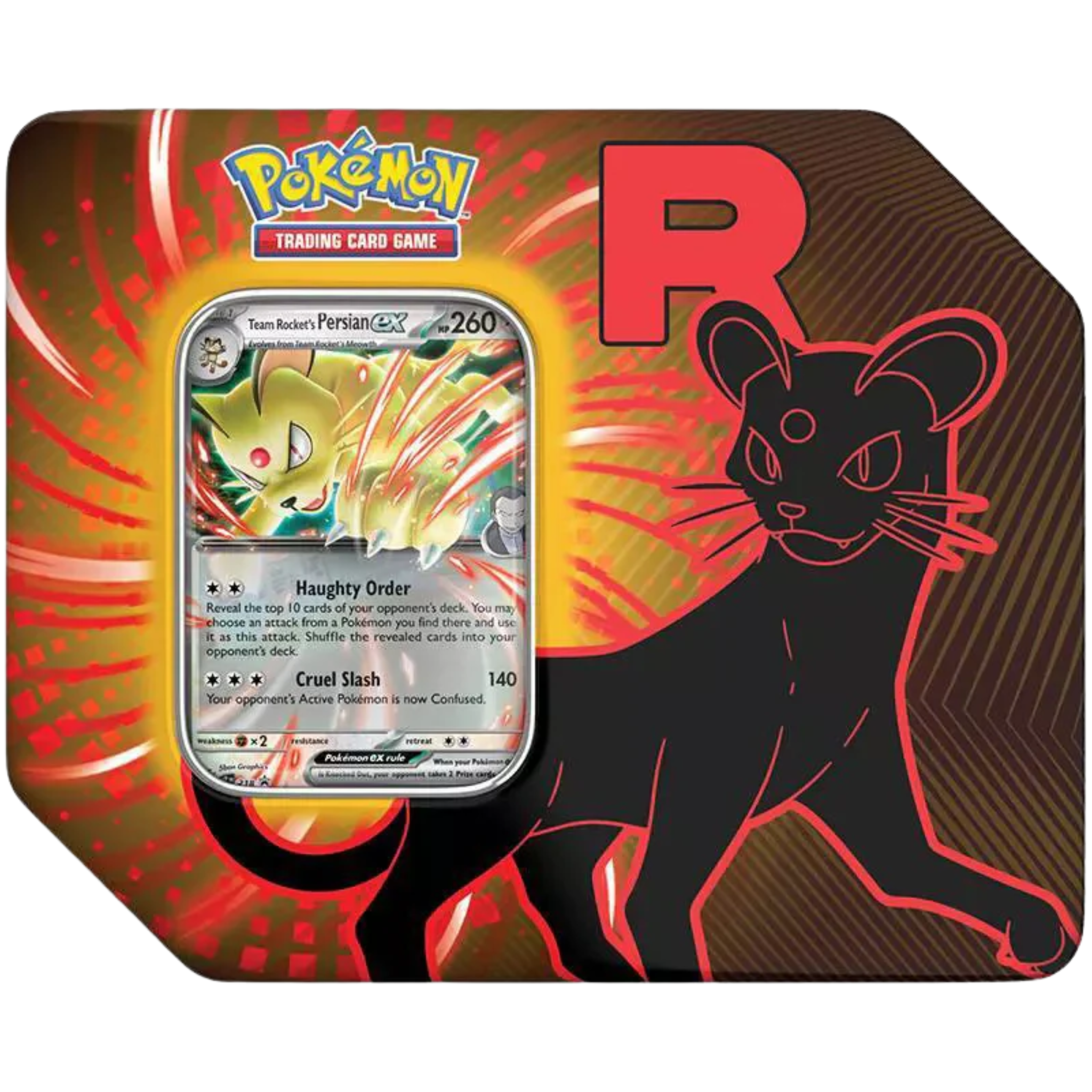 Team Rocket Tin - Persian ex ( Scarlet & Violet ) Pokemon TCG