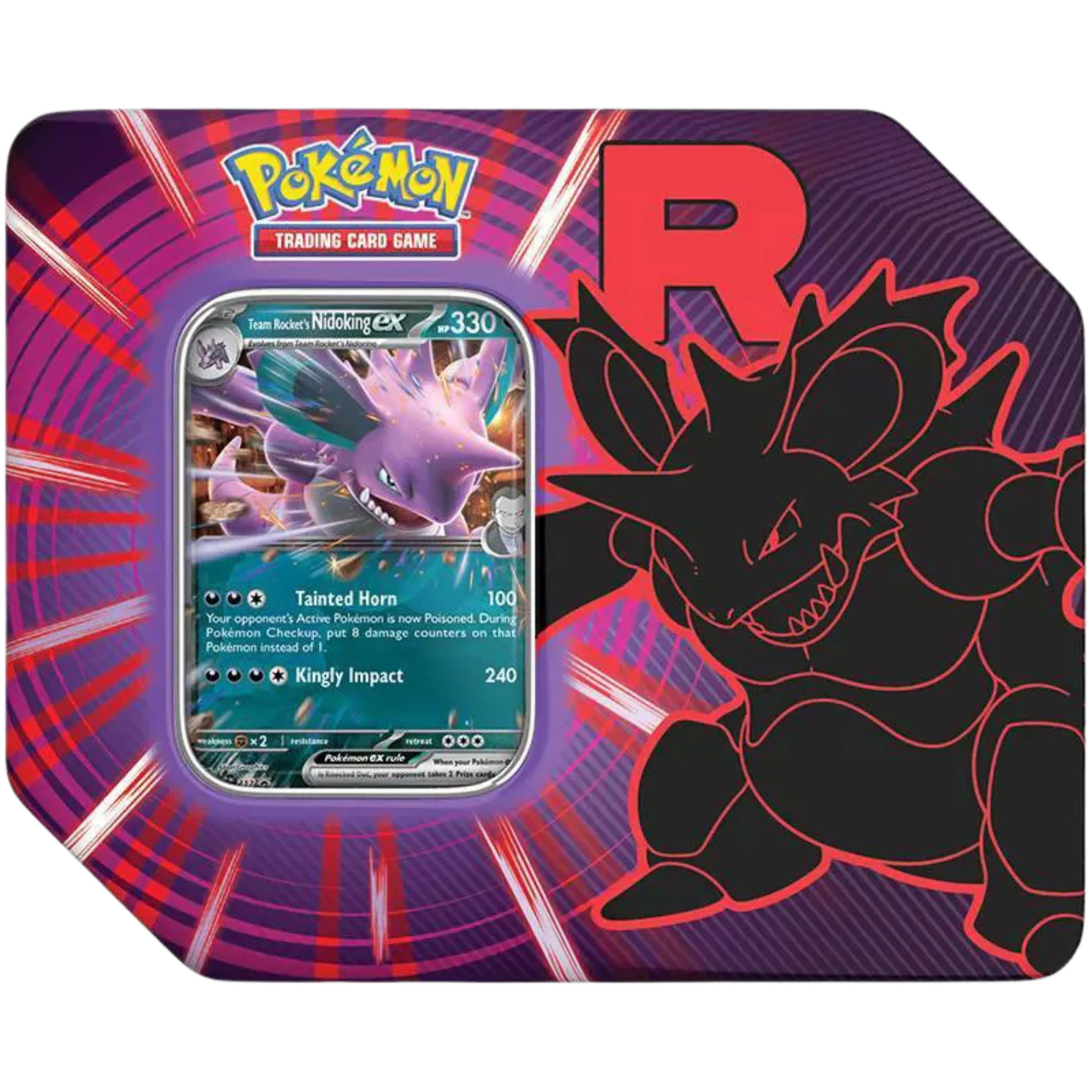 Team Rocket Tin - Nidoking ex ( Scarlet & Violet ) Pokemon TCG