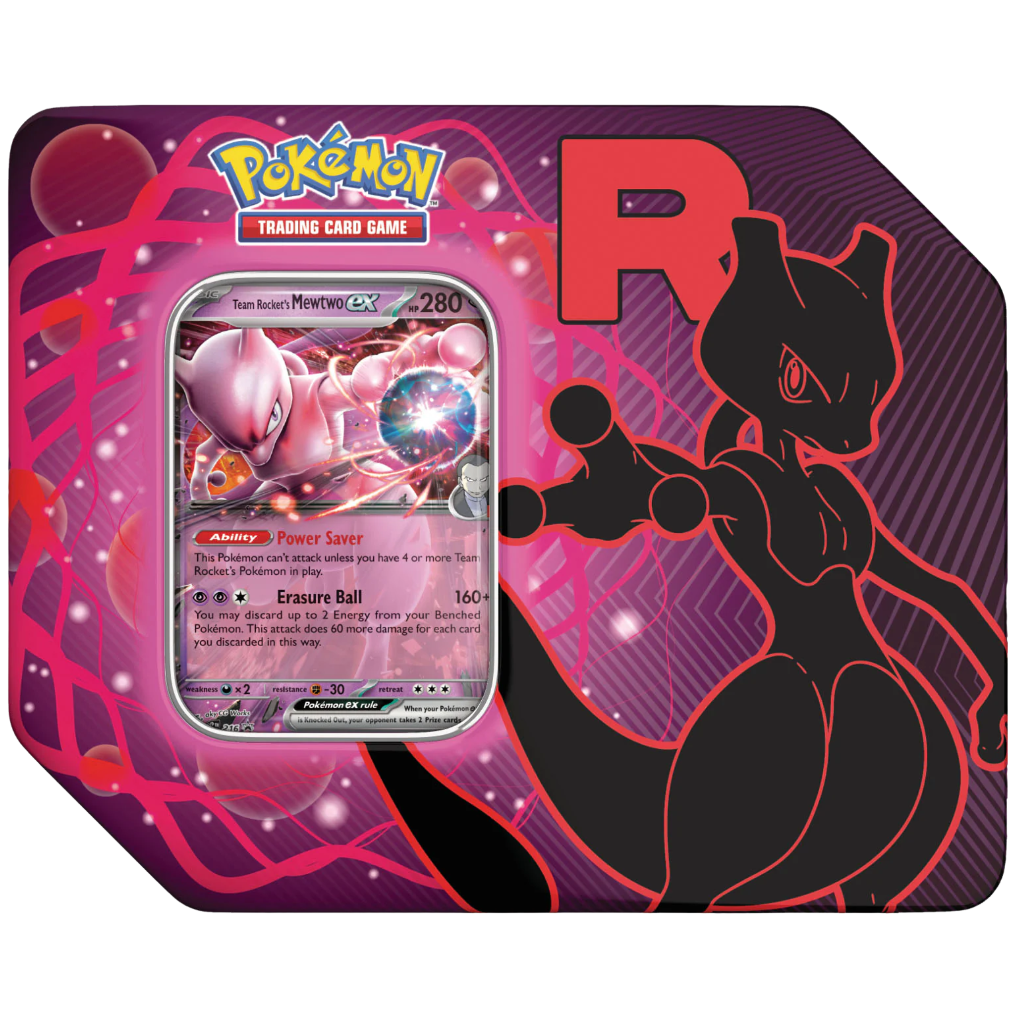 Team Rocket Tin - Mewtwo ex ( Scarlet & Violet ) Pokemon TCG