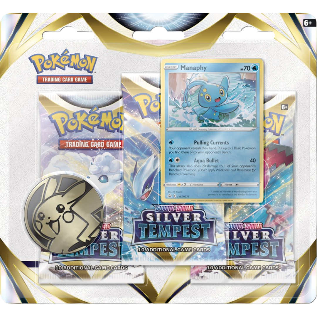 Silver Tempest 3-Pack Blister - Manaphy ( Sword & Shield ) Pokemon TCG
