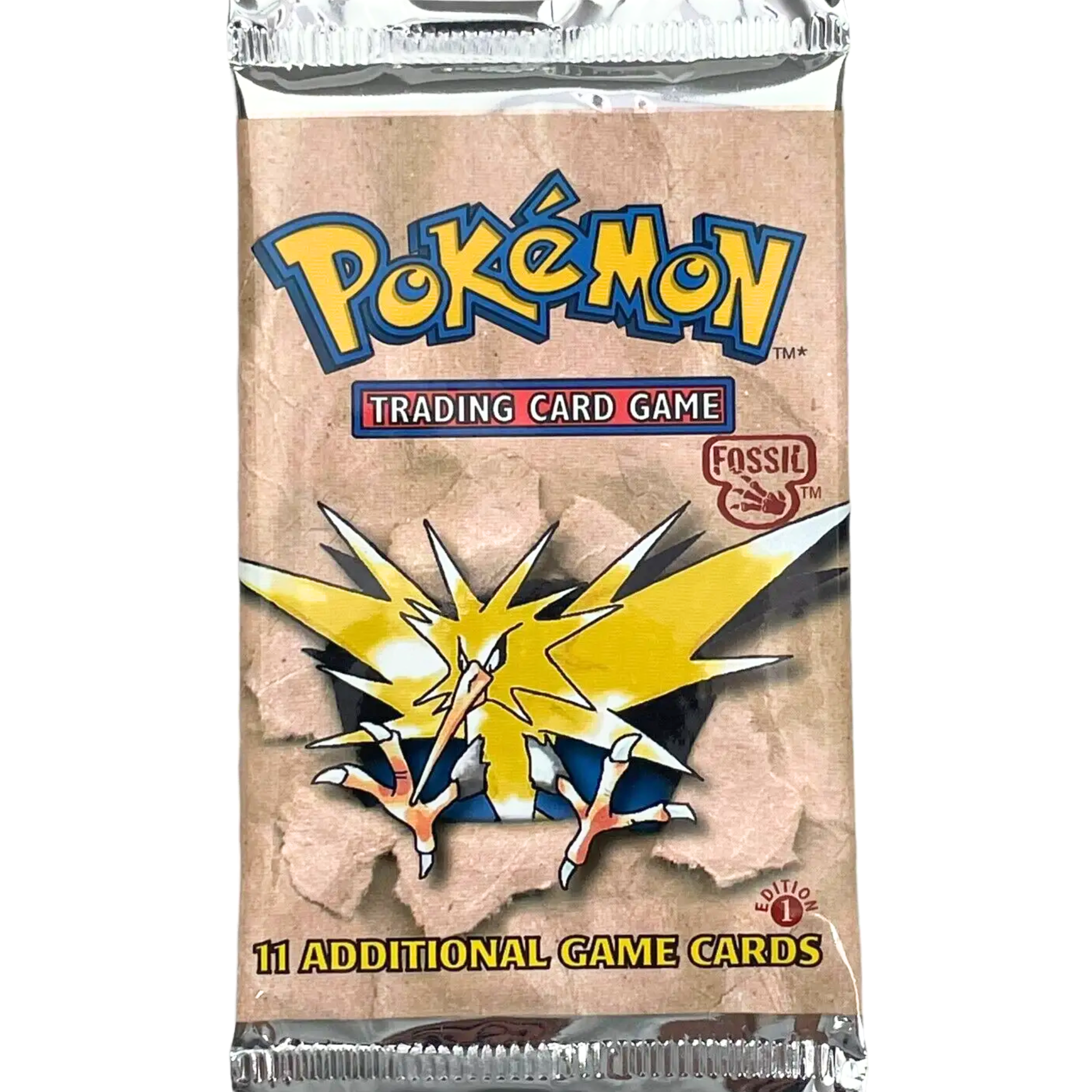Fossil 1st Edition Booster Pack - Zapdos ( Wizard of the Coast ) Pokemon TCG
