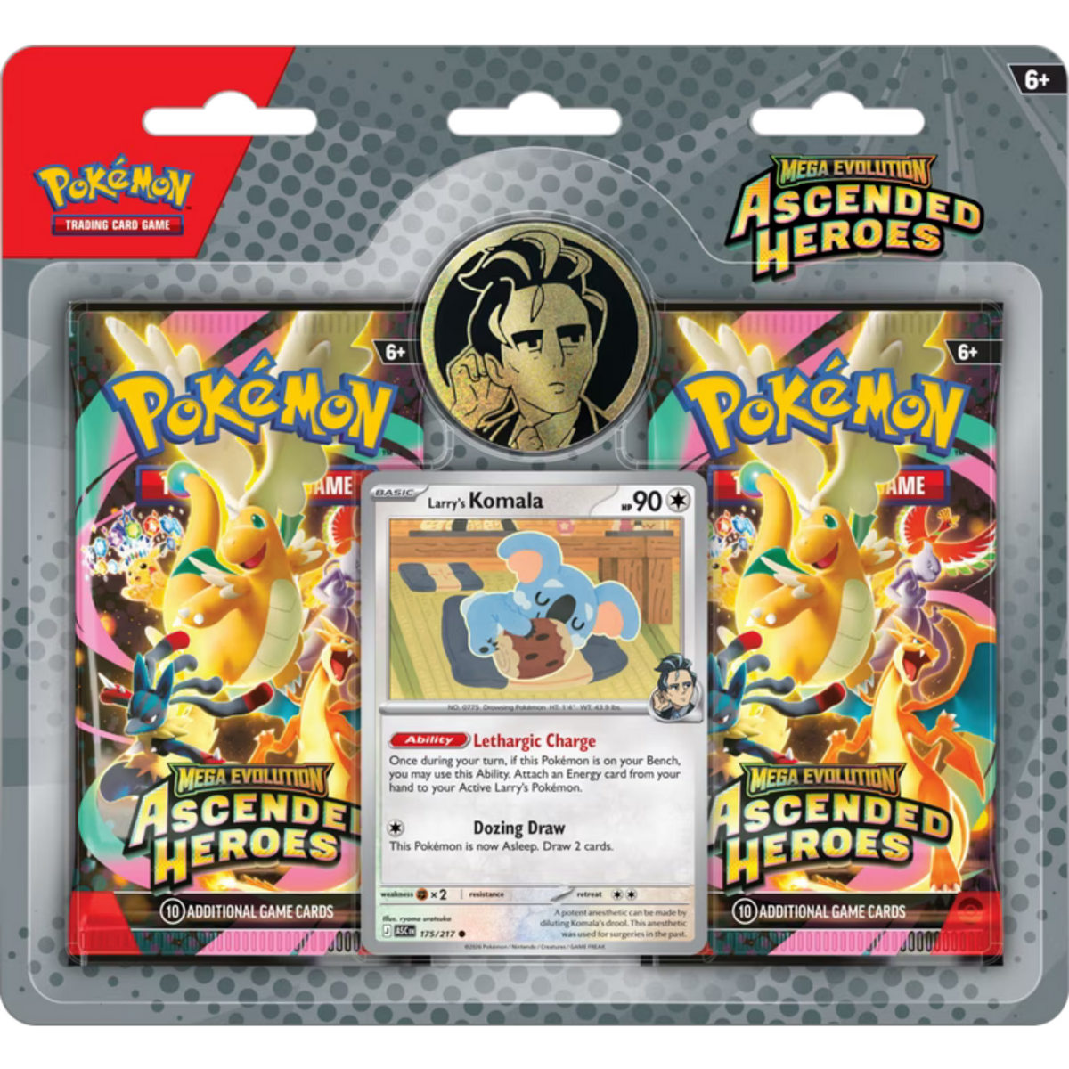 Ascended Heroes 2-Pack Blister - Larry’s Komala ( Mega Evolution ) Pokémon TCG