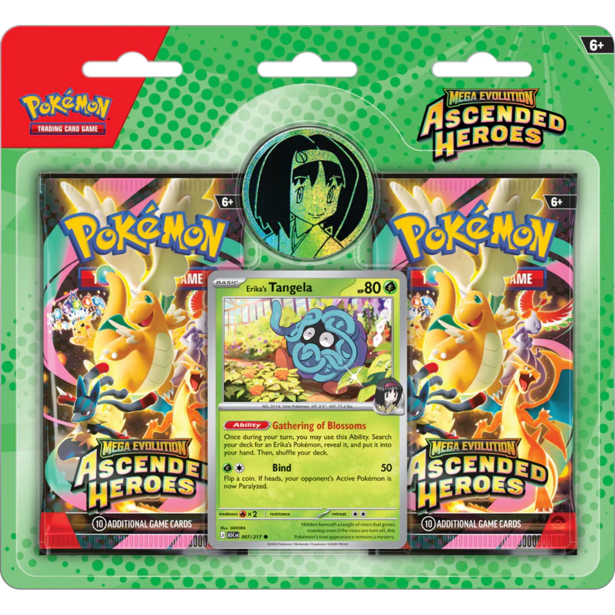 Ascended Heroes 2-Pack Blister - Erika’s Tangela ( Mega Evolution ) Pokémon TCG