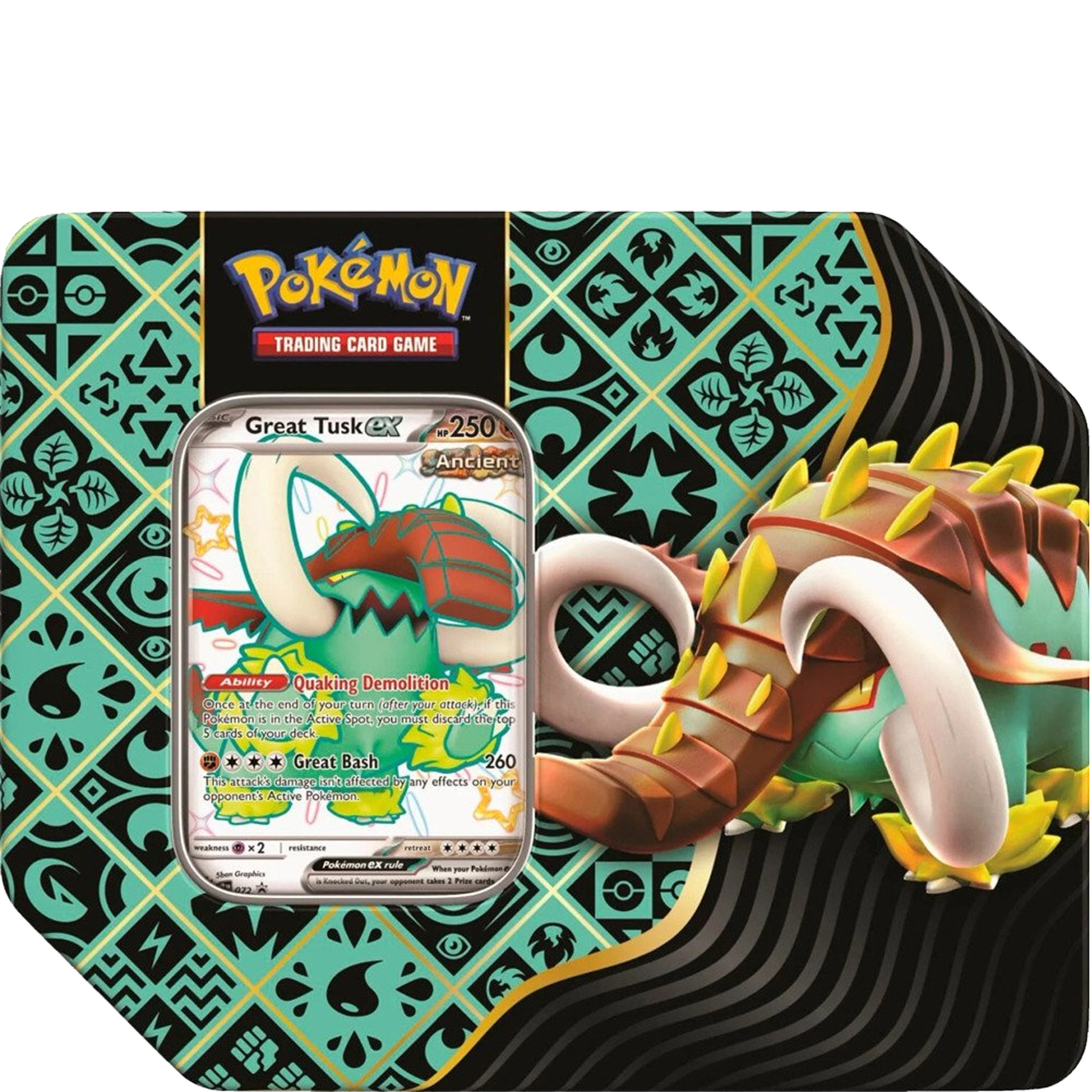 Paldean Fates Tin - Great Tusk Ex ( Scarlet & Violet ) Pokemon TCG
