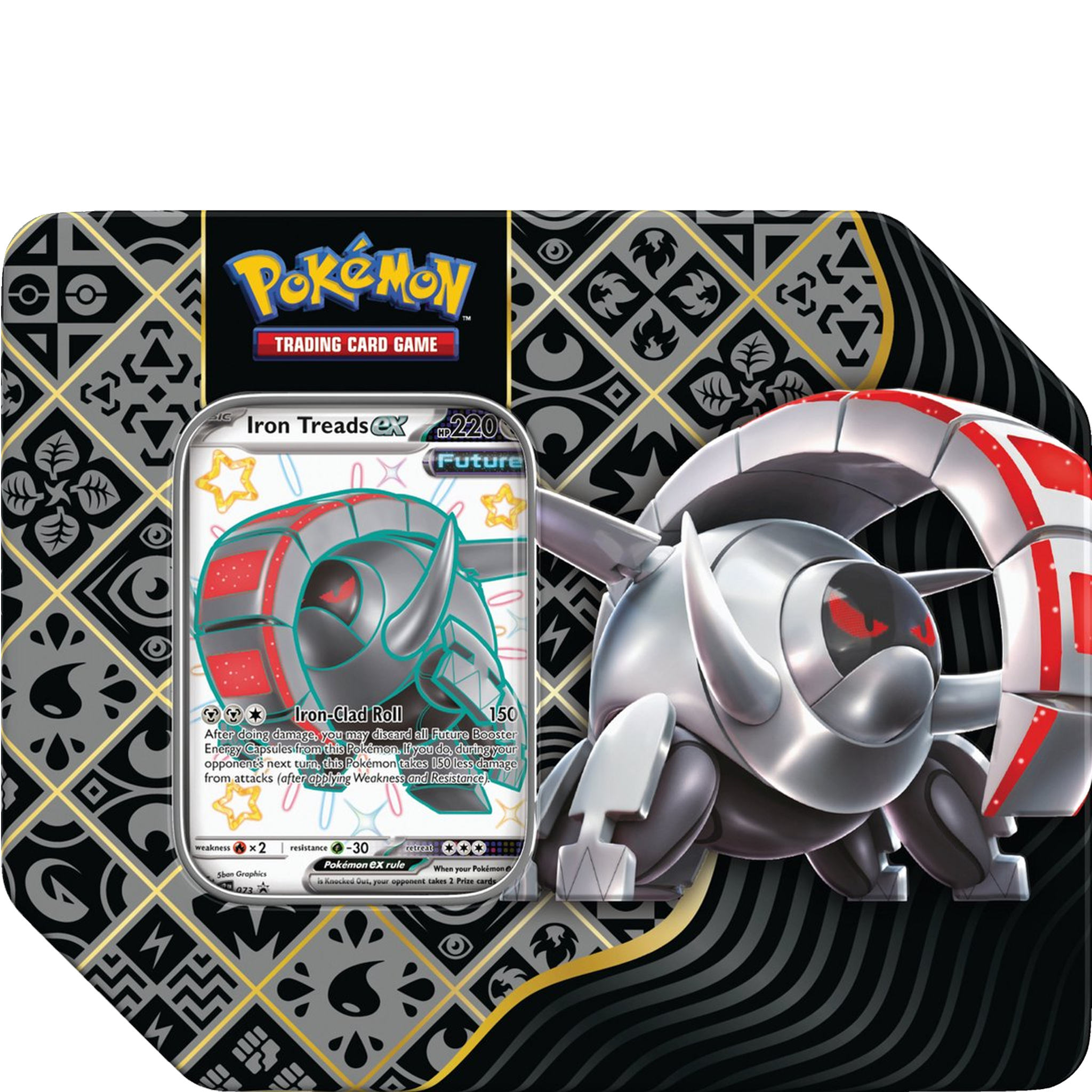 Paldean Fates Tin - Iron Treads Ex ( Scarlet & Violet ) Pokemon TCG