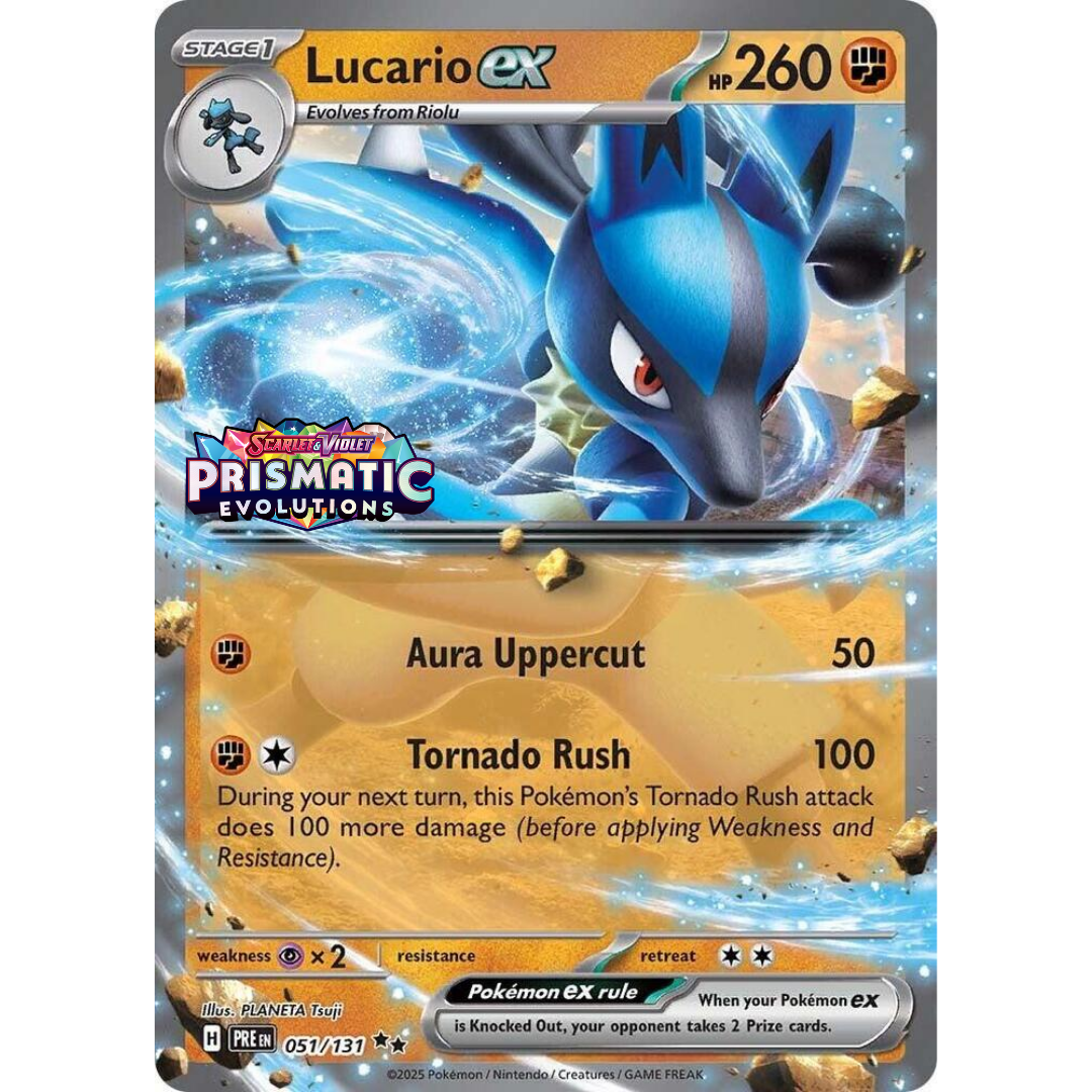 Lucario ex (051/131) (Prismatic Evolutions Stamp) [Miscellaneous Cards]