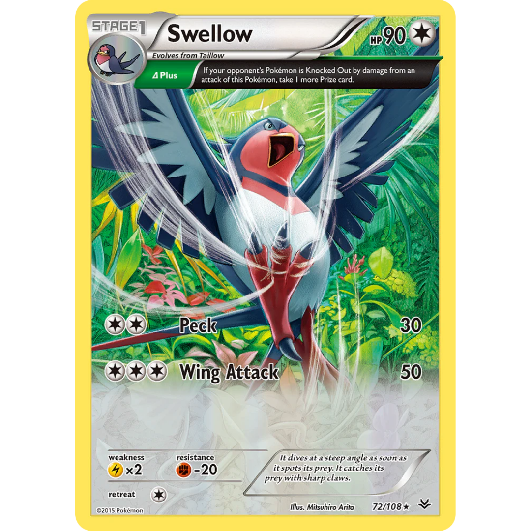 Swellow Reverse Holofoil (72/108) [XY: Roaring Skies]